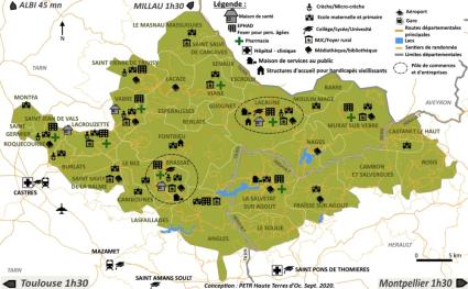 Carte de l'offre de Services en Hautes terres d'Oc